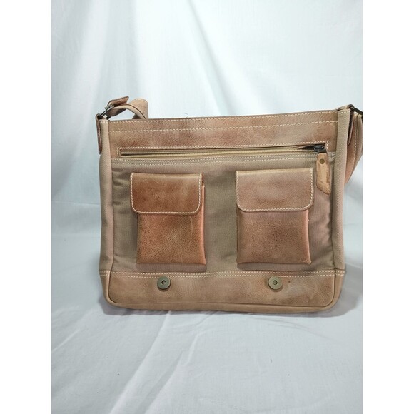 Querro Premium Aged Leather Messenger Bag Quiet Luxury Travel Work School 8 Pock - Picture 1 of 11